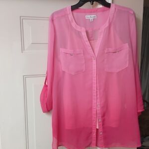 Kim Rogers Pink 🩷 Hombre Sheer Blouse